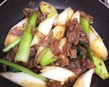牛肉とネギ すき焼き風作り方3写真