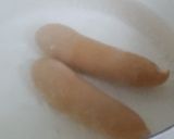 ソーセージ＆ウインナーで魚の骨キャラ　作り方1写真