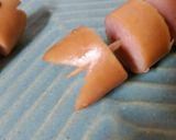 ソーセージ＆ウインナーで魚の骨キャラ　作り方4写真