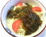 蒸しキャベツ×トマト×もずく酢サラダ作り方3写真