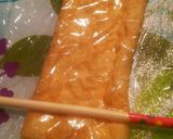 簡単おつまみ＊餅入り油揚げの塩昆布ピザ作り方2写真
