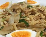 男1人暮らし 焼うどん ほうれん草&ツナ作り方6写真