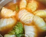 簡単♪お餅でロール白菜♪とろ～りピザ風♪作り方3写真