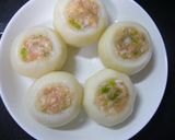 かぶの鶏ひき肉入り海老なめこあんかけ作り方3写真