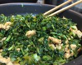 台湾風 大根の葉と鶏ひき肉炒める作り方5写真