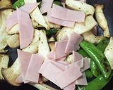 エリンギ&絹さや&ハムのバター醤油炒め作り方1写真