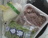 春菊と、余った豚肉ですきやき鍋作り方1写真