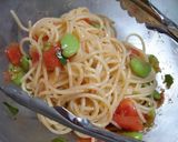 トマトとそら豆の冷製パスタ♪バジル風味作り方6写真