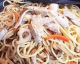 きんぴらリメイク♪根菜と鶏肉の和風パスタ作り方6写真