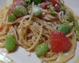 トマトとそら豆の冷製パスタ♪バジル風味作り方7写真
