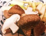 しいたけと筍、牛スジの醤油煮込み作り方1写真
