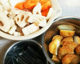 シンプル♪根菜とさつま揚げ、昆布の煮物作り方1写真