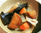 シンプル♪根菜とさつま揚げ、昆布の煮物作り方5写真