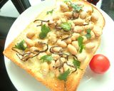蒸し大豆のさっぱり塩昆布トースト作り方4写真