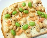 紫蘇香る❀蒸し大豆×枝豆×鮭フレトースト作り方3写真