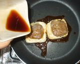 豆腐+ひき肉のハンバーグ風煮物♪ピーマン作り方10写真