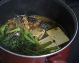さば缶de小松菜と豆腐の味噌煮込み作り方2写真