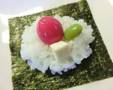 桃色卵＊枝豆＊クリチ＊胡桃　手まきごはん作り方4写真
