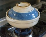 小さな土鍋で作る紫小松菜ごはん作り方3写真