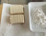 木綿豆腐の豚バラ巻き、小松菜のあんかけ作り方1写真
