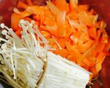 エノキ.牛蒡.人参の炊き込みご飯作り方2写真