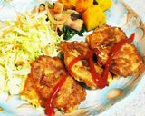鶏むね肉の粉チーズ＆青のり入りピカタ♡作り方5写真
