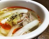 シャキシャキ白菜と豚肉の☆ピリ辛スープ☆作り方6写真