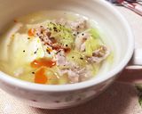 シャキシャキ白菜と豚肉の☆ピリ辛スープ☆作り方7写真