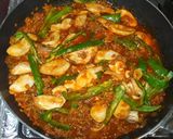 簡単エリンギ・ピーマンの豚肉カレーソース作り方15写真