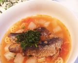 ☆イワシの缶詰とショートパスタのスープ☆作り方7写真