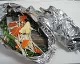 たらとちぢみほうれん草のホイル焼き作り方2写真