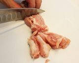 鶏肉（せせり）と菜の花の粒マスタード炒め作り方2写真