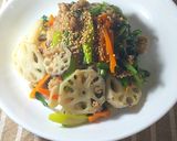 牛バラ肉と春菊の炒め煮作り方8写真