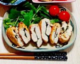 簡単☆ささみの梅しそはさみ焼作り方5写真