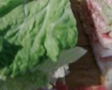 もやしも入れたミルフィーユ白菜の卵とじ作り方3写真