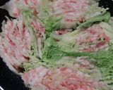 もやしも入れたミルフィーユ白菜の卵とじ作り方4写真