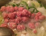 鶏/ 豚 挽肉団子のちゃんこ鍋。作り方3写真