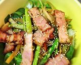 カフェ丼 きんぴらベーコンアボカド作り方5写真