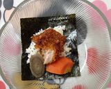 とんかつ、にんじん、ごぼうの手巻きご飯作り方3写真