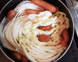 白菜とソーセージの酒粕煮作り方4写真