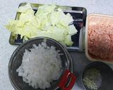 白菜入りたっぷり肉味噌の豆乳うどん作り方1写真