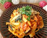 野菜ジュースでワンポットナポリタンうどん作り方3写真