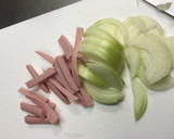 玉ねぎと魚肉ソーセージのかき揚げ作り方2写真