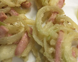 玉ねぎと魚肉ソーセージのかき揚げ作り方4写真