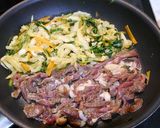 簡単！鴨肉と春菊白菜炒め作り方2写真