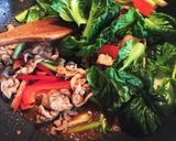 豚肉とターツァイのピリ辛オイスター炒め作り方4写真
