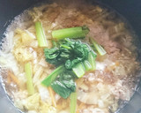白菜とひき肉のとろりあったかスープ作り方7写真