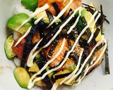鶏の照り焼きエビアボカド丼作り方5写真
