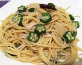 ポン酢で簡単♡オクラとシラスの和風パスタ作り方4写真