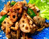 簡単★シャキシャキ！蓮根の胡麻味噌炒め作り方9写真